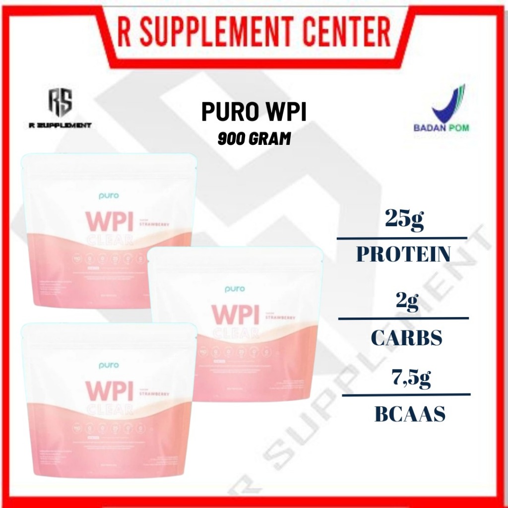 Puro WPI ISOPRO 900gr Whey Protein Isolate Rasa Strawberry Iso Pro
