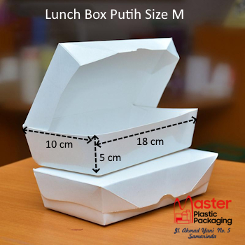 Paper Lunch Box Putih M / Paper Box Putih M - 10 Pcs