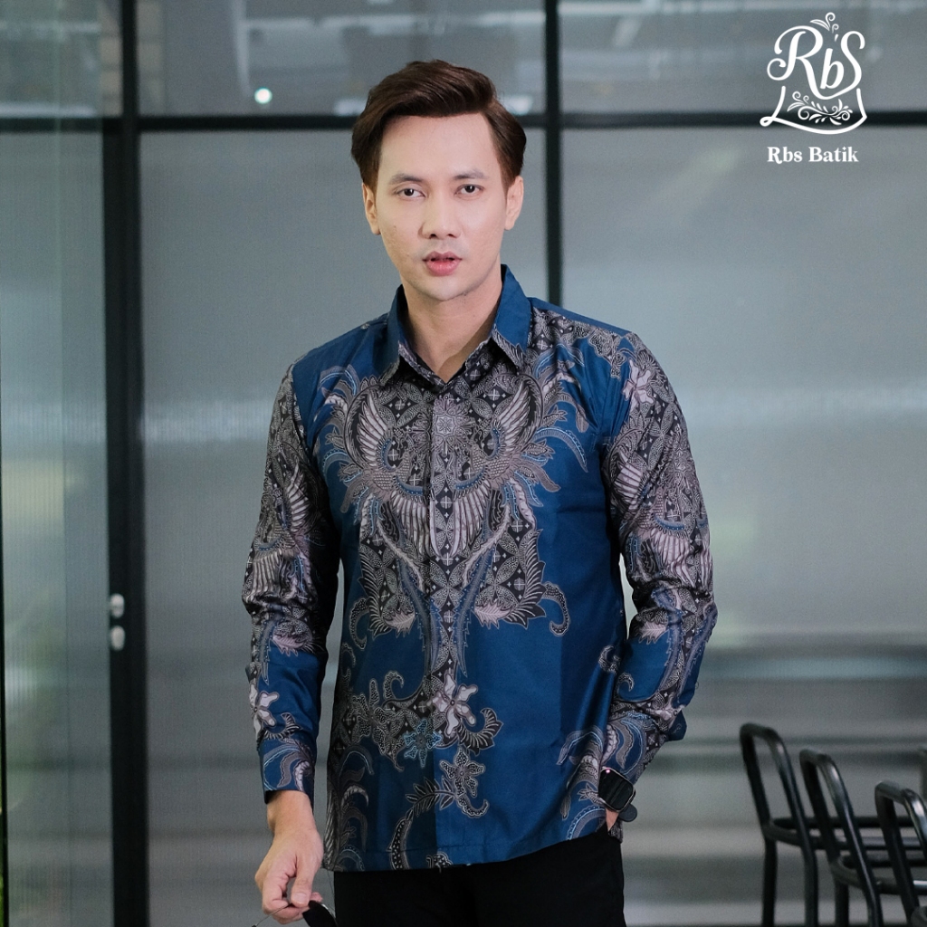 RBS Batik - Kemeja Batik Pria Sriwijaya Slimfit Lapis Furing Lengan Panjang