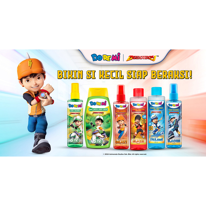 DOREMI KIDS BOBOBOY | COLOGNE 100ML | 3 in 1 BODY WASH - SHAMPOO & CONDITIONER 200ML
