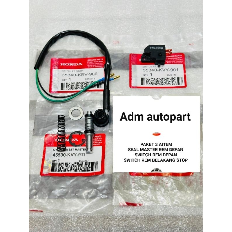 Seal master rem depan KVY+Switch rem kebelakang KVY-901+Switch rem depan KEV-980 Vario 125 fi old 20