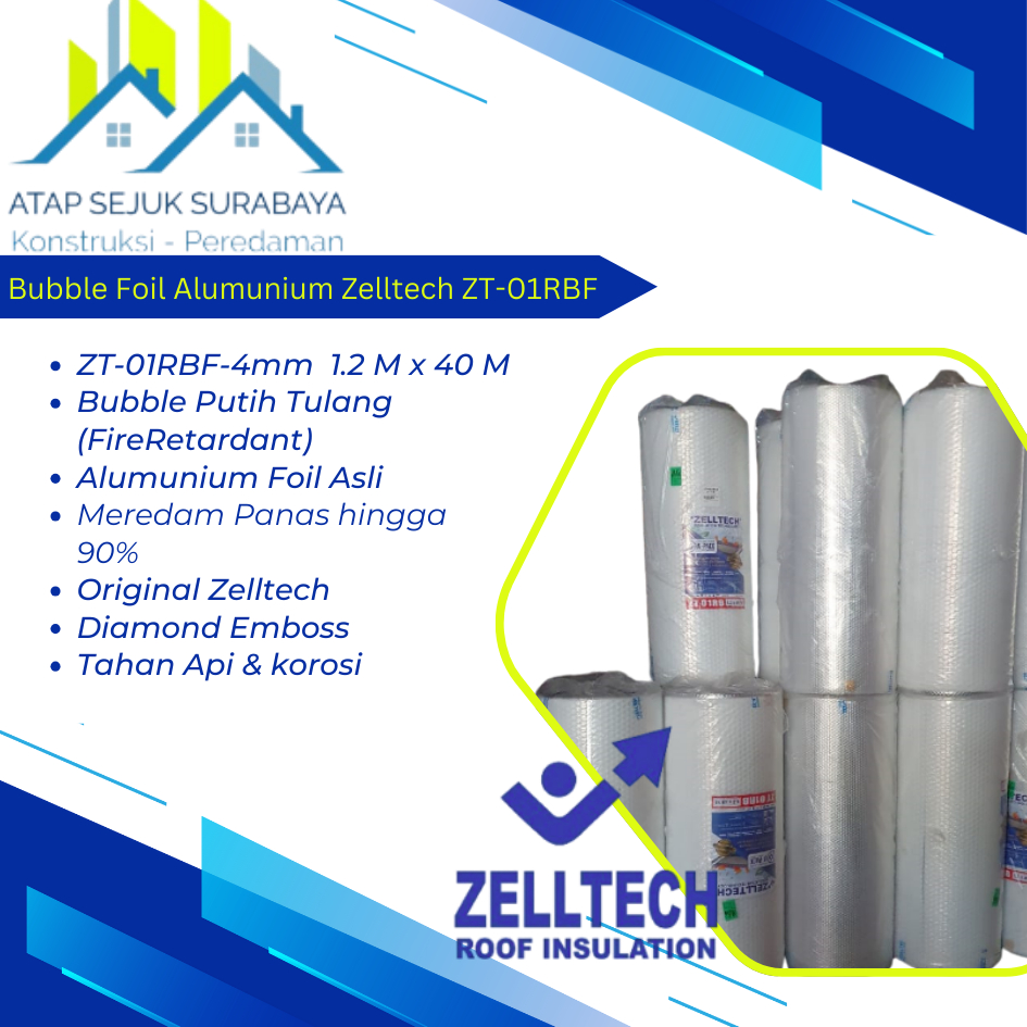 Zelltech Bubble foil / Peredam panas Aluminium 4MM. ZT-01RBF