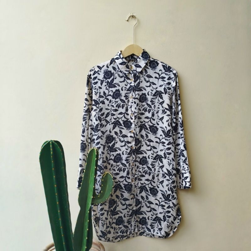 Zara tunic printed silk preloved