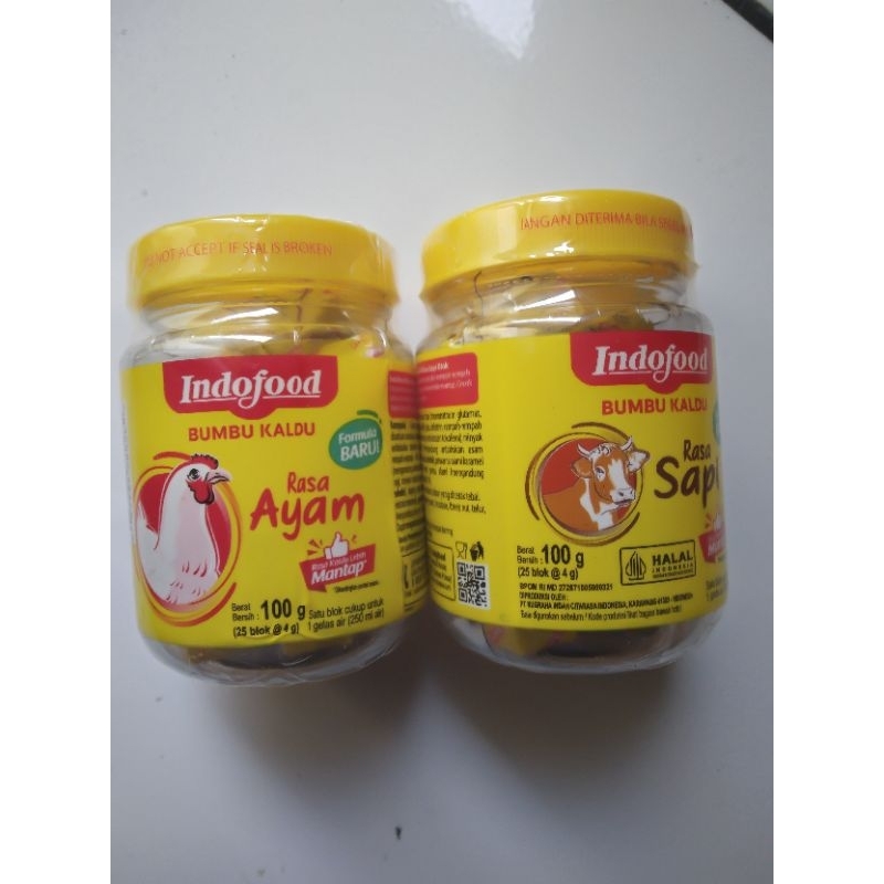 

Bumbu Kaldu Blok Indofood Rasa Ayam & Sapi Kemasan 100 Gram