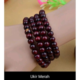 Tasbih Kayu Gaharu Ukir Merah Tasbih Buddha 108