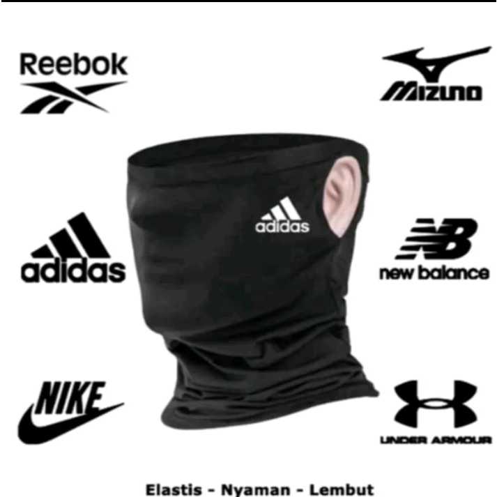 Masker Buff Pria Hitam Polos Masker Buff Motor Pelindung Muka Bandana Buff Olahraga / Masker Buff