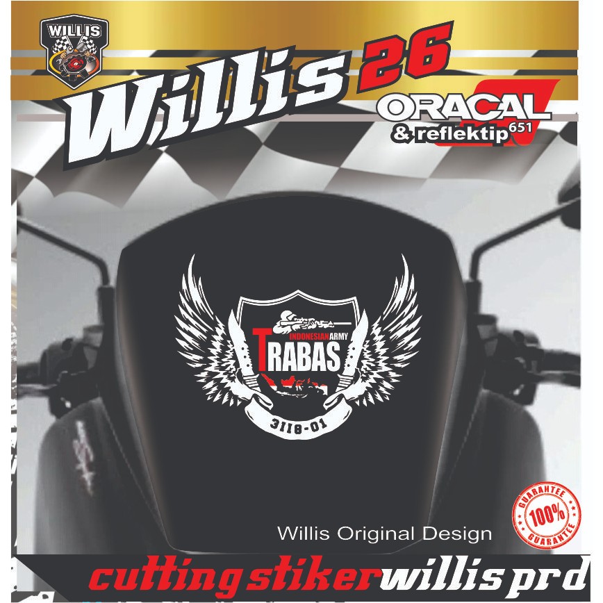 STICKER CUTTING TRABAS 3118-01 STIKER WINDSHIELD MOTOR NMX PCX DLL