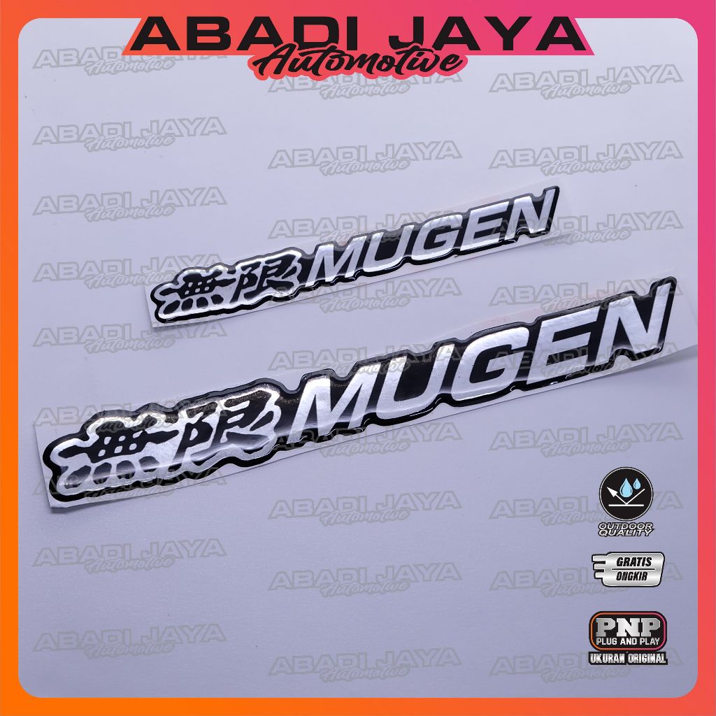 Emblem Mugen / Sticker Logo Mugen Racing / Emblem Timbul Mugen / Stiker Timbul Mugen / Stiker Logo M
