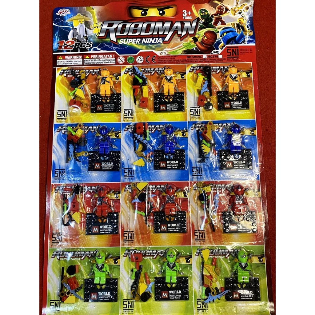 Super Ninja Roboman 1 Lembar isi 12 Pcs