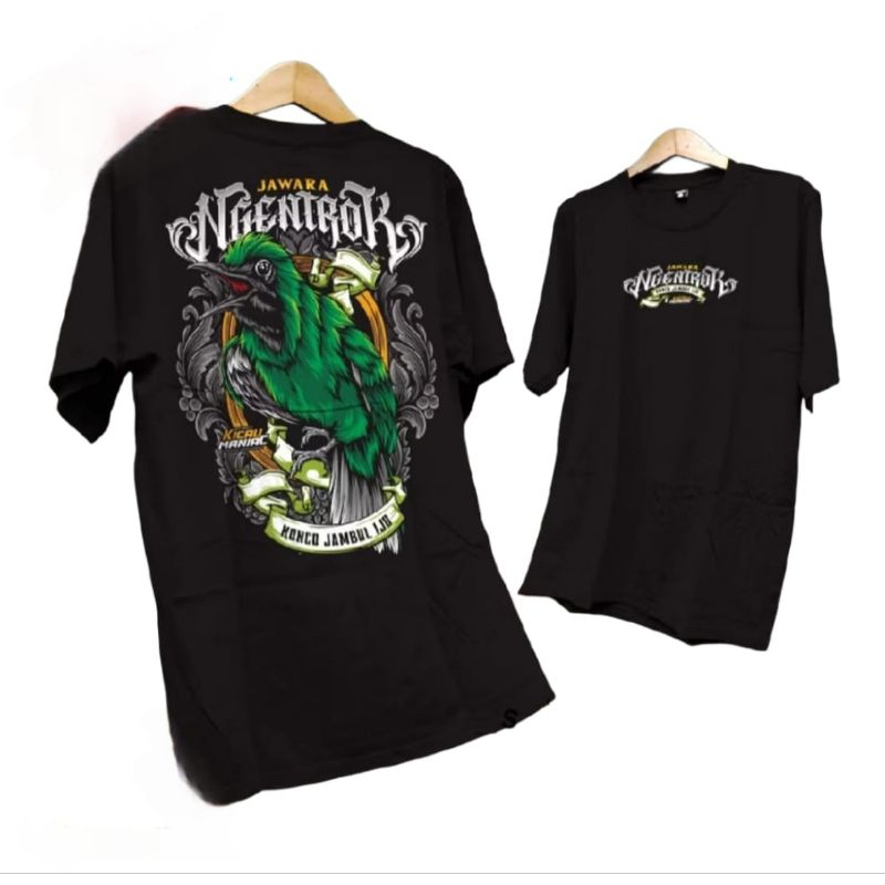 kaos Burung Kicau-JAWARA NGENTROK Konco Jambul Ijo-Desain Kicau mania Keren