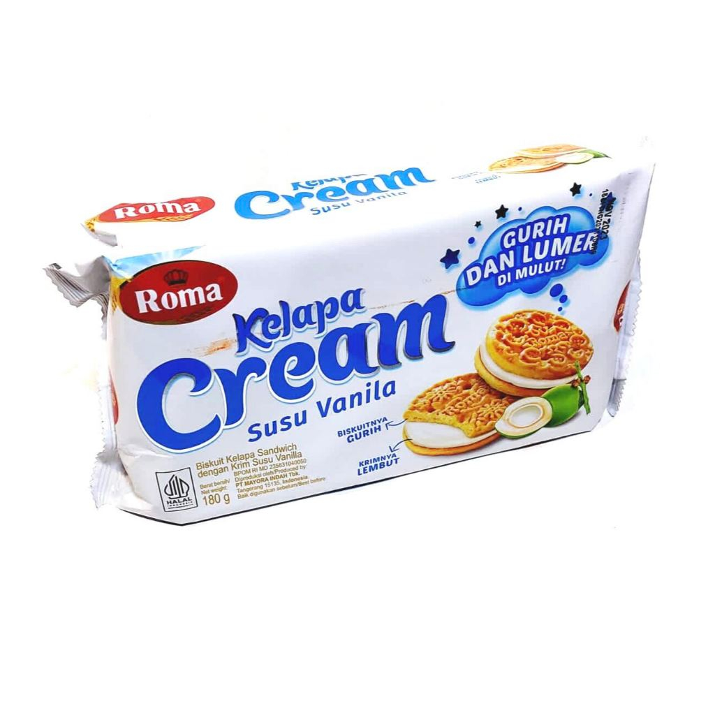 

Biskuit Roma Kelapa Cream Susu Vanila / Roma Kelapa Cream Susu Vanila