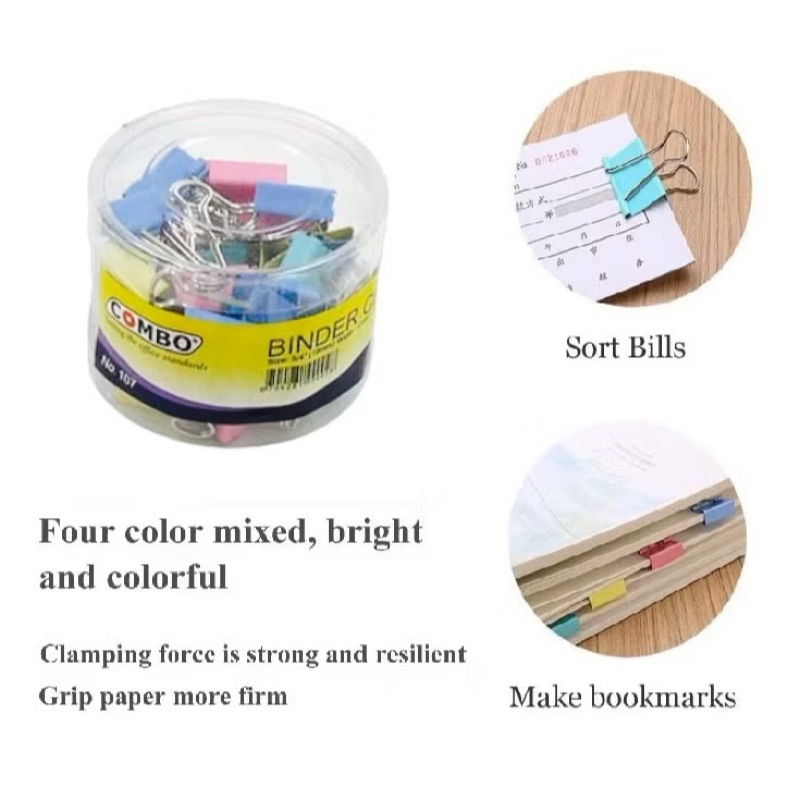 

Binder Clip / Klip Kecil / Klip Warna / Penjepit Kertas 107 Combo (harga 1 drum)