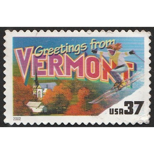 

A 12110 SATU BUAH PRANGKO AMERIKA NOMINAL 37C TEMA GREETINGS FROM VERMONT DENGAN KONDISI SUDAH ADA CAP
