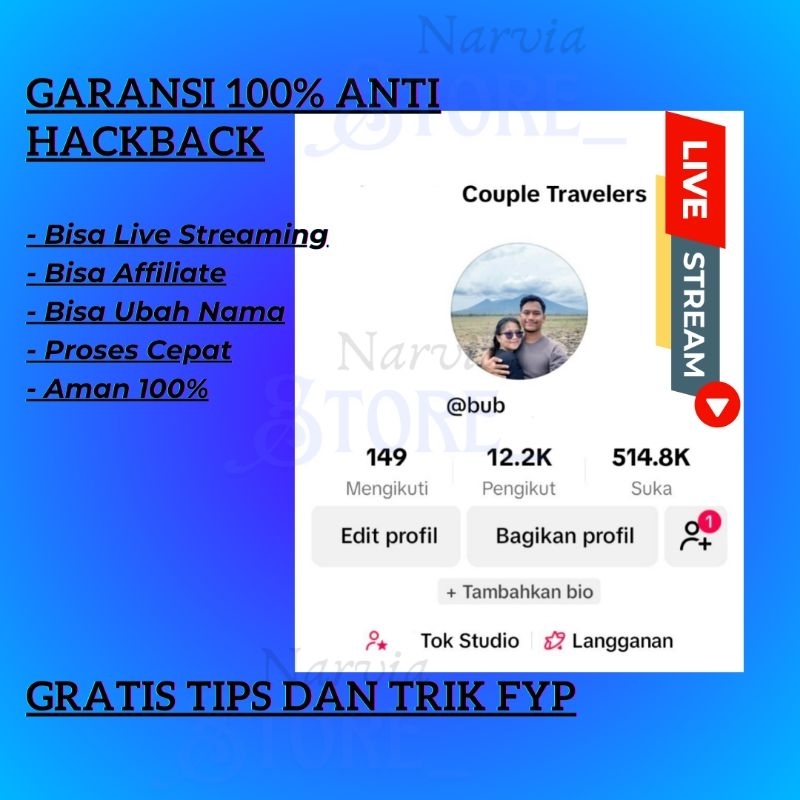 Akun Tiktok Organik Follower Real Indonesia Aktif Hasil Fyp Sudah Bisa Live Streaming