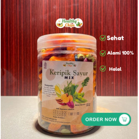 

KKERIPIK SAYUR MIX 100 GRAM - TOPLES 750 ML CAMILAN SEHAT PRODUK LOKAL 100%
