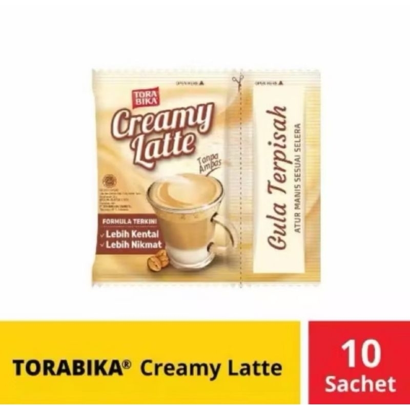 

Kopi Tora Bika Creamy latte Renceng 10 pcs/25 gram