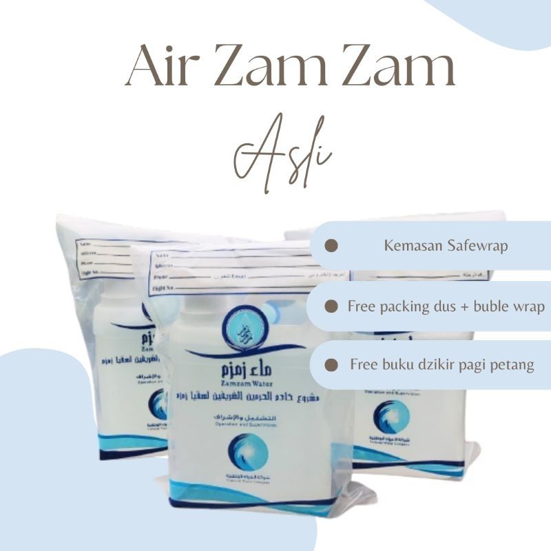 

Ready Stok Zam zam Murni / Zam zam Asli / Zam zam Best Seller/ Asli Mekkah / zamzam 1liter Arab Tanpa Campuran