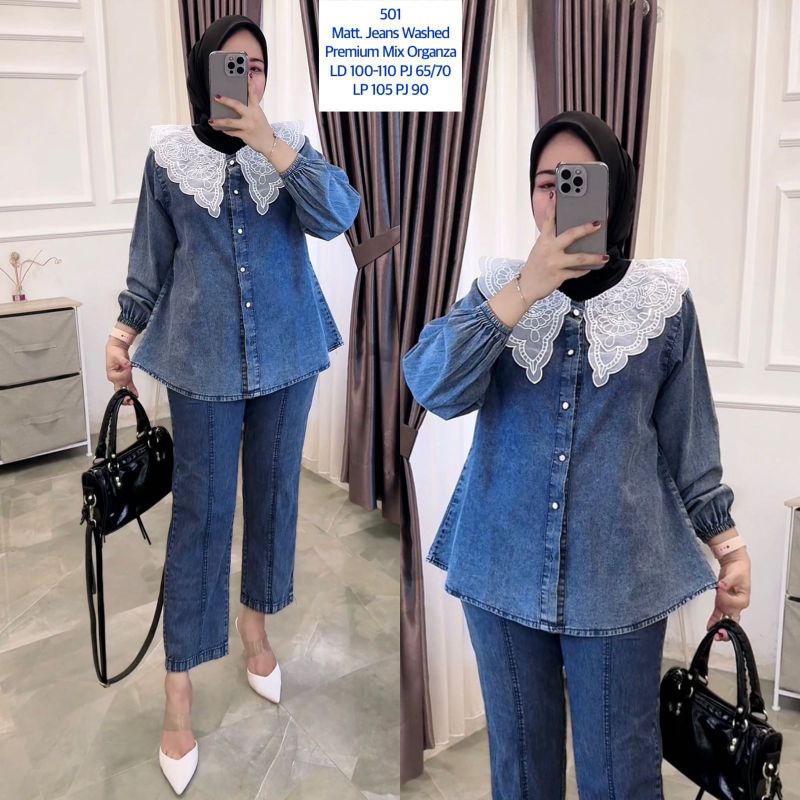 Setelan Jeans Azzura Baju Wanita