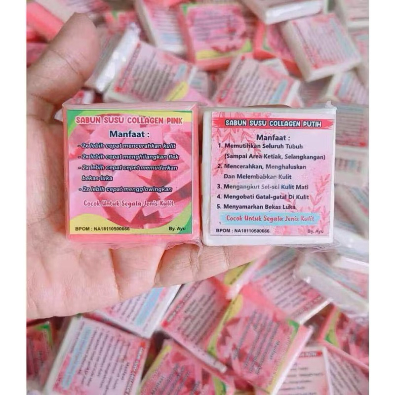 Sabun susu collagen Ayu BPOM pemutih wajah badan flek