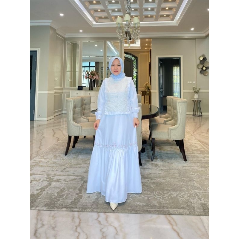 Gamis + Rompi katun Ima tuyobo mix sulam handmade ori By Edness Kayla