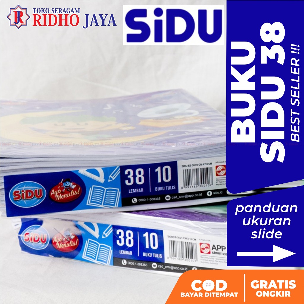 

RIDHO JAYA Buku Tulis SIDU Sinar Dunia 38 Lembar 1 Pak isi 10 - Buku Sekolah Skola 1 pak isi 10 buku