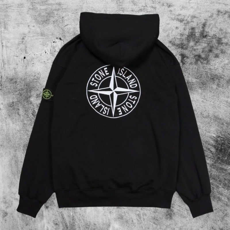 Hoodie Stone Island Big Logo Hitam original