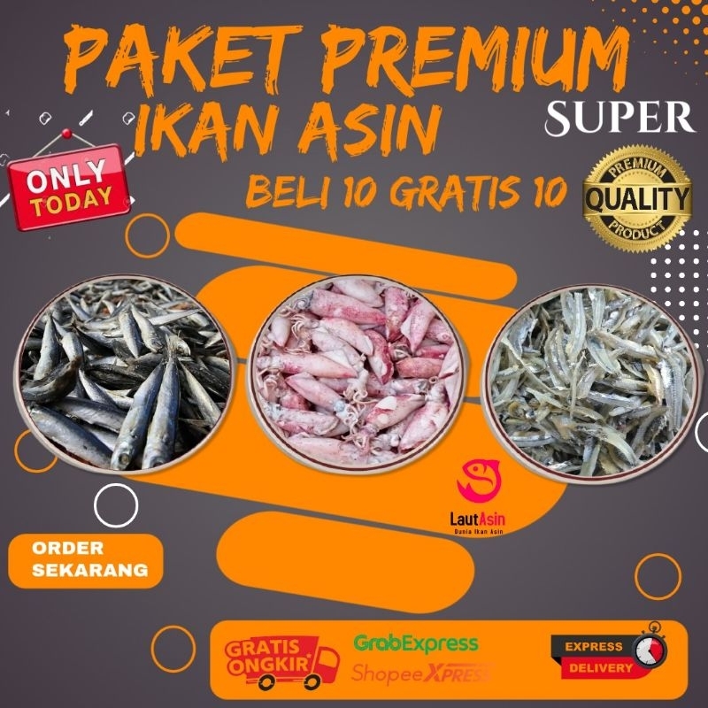 

Paket Ikan Asin Beli 10 Gratis 10 Khusus Jabodetabek Kemasan Non Vakum