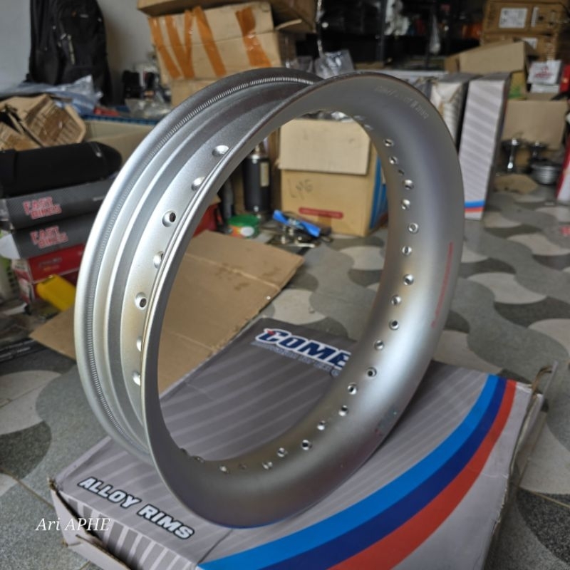 PROMO rim velg COMET 350 ring 17 hole 36 U shape warna silver - velg alloy almunium setengah lingkar