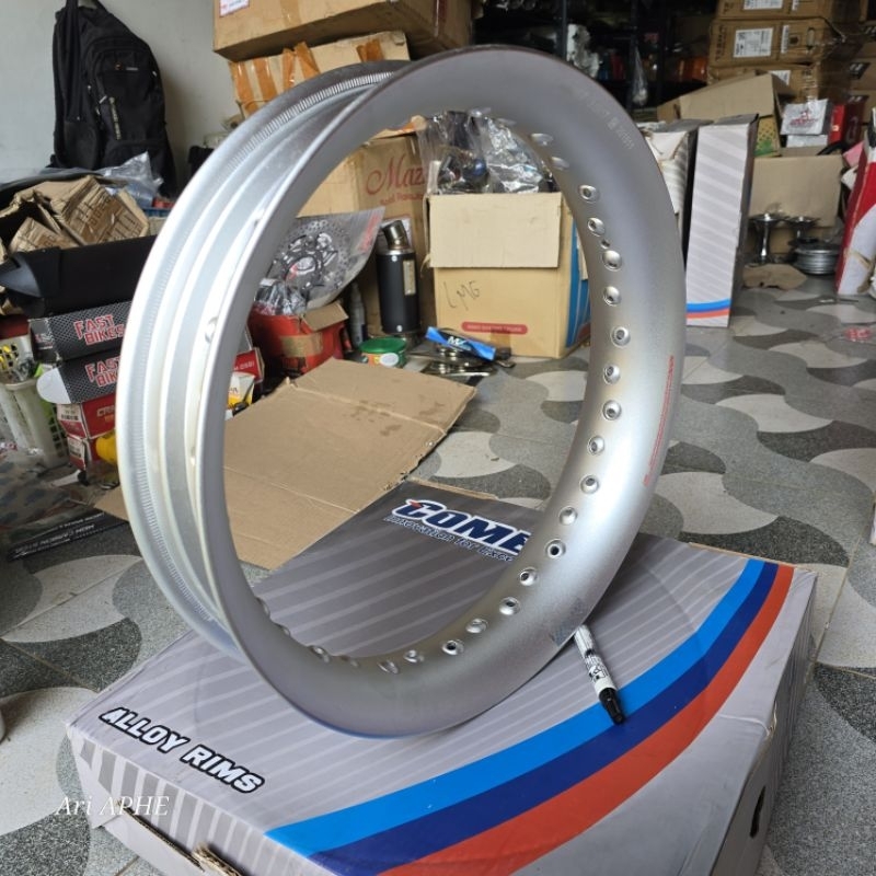 PROMO rim velg COMET 300 ring 17 hole 36 U shape warna silver - velg alloy almunium setengah lingkar