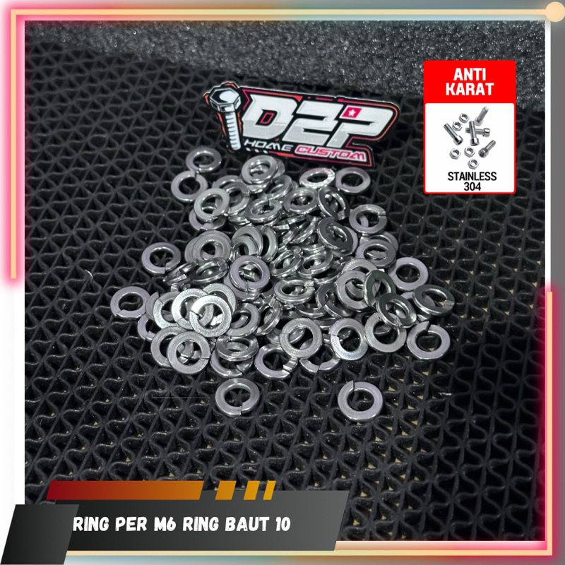 Ring per m6 ring per baut 10 stainless