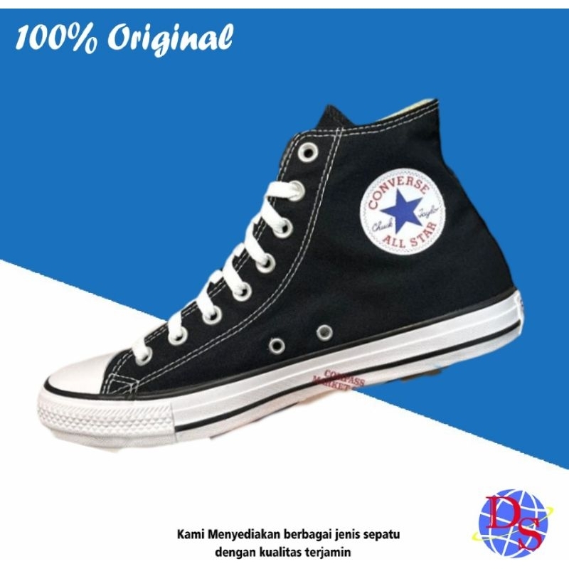 ALL STAR CONVERSE CHUCK TAYLOR TALI 3/4 TINGGI BLACK ORIGINAL