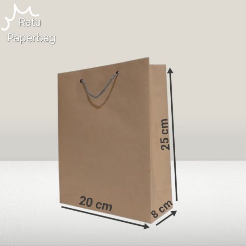 

Paperbag murah/Paperbag coklat polos/Tas kertas/Tas kado (R6k) 20×8×25