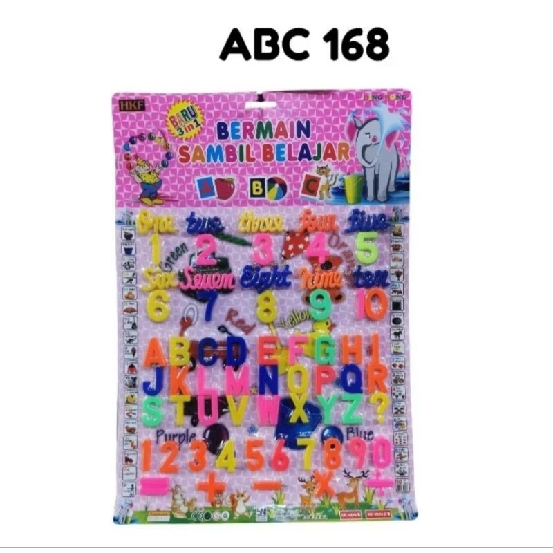 Mainan Anak Huruf dan Angka Magnet ABC 168