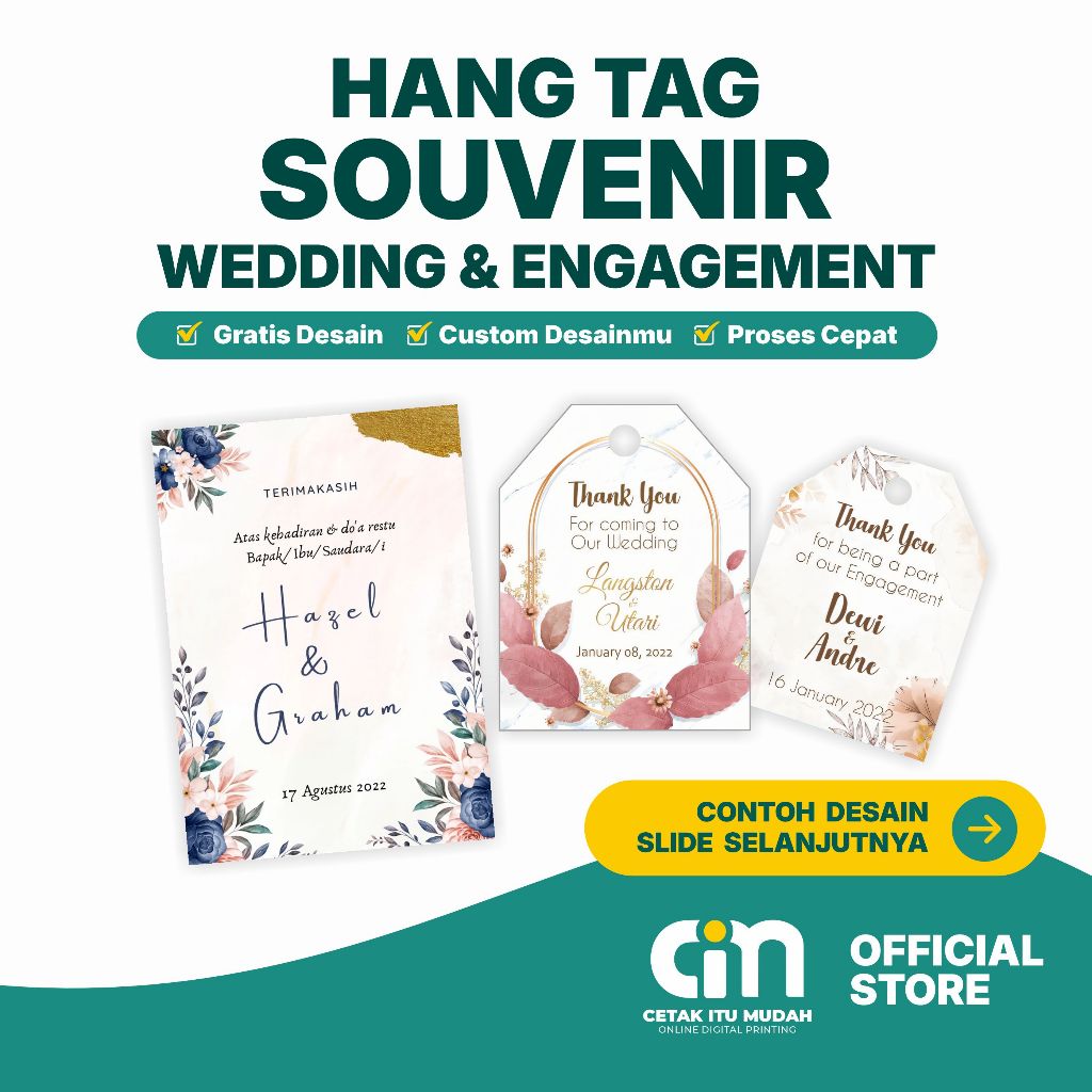 Souvenir Card Kartu Souvenir Pernikahan Thankyou Card Souvenir Tag Wedding Card