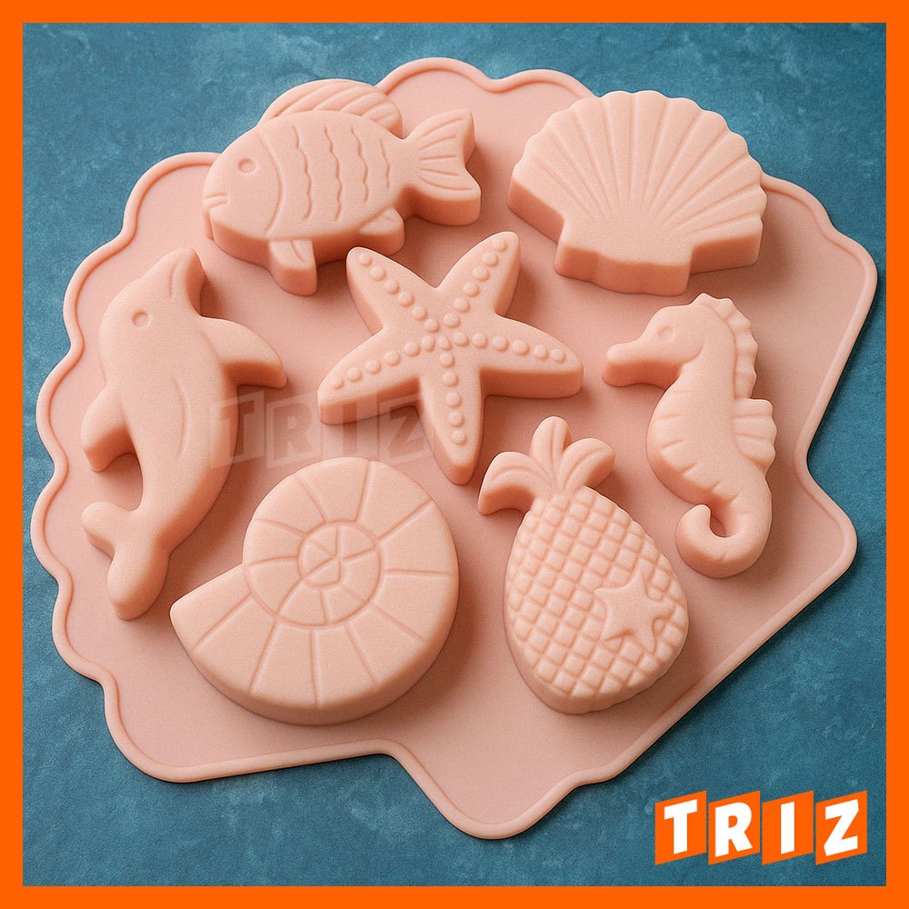 Cetakan Silikon Kue Cake Coklat Puding Binatang Laut Kartun Sea Marine