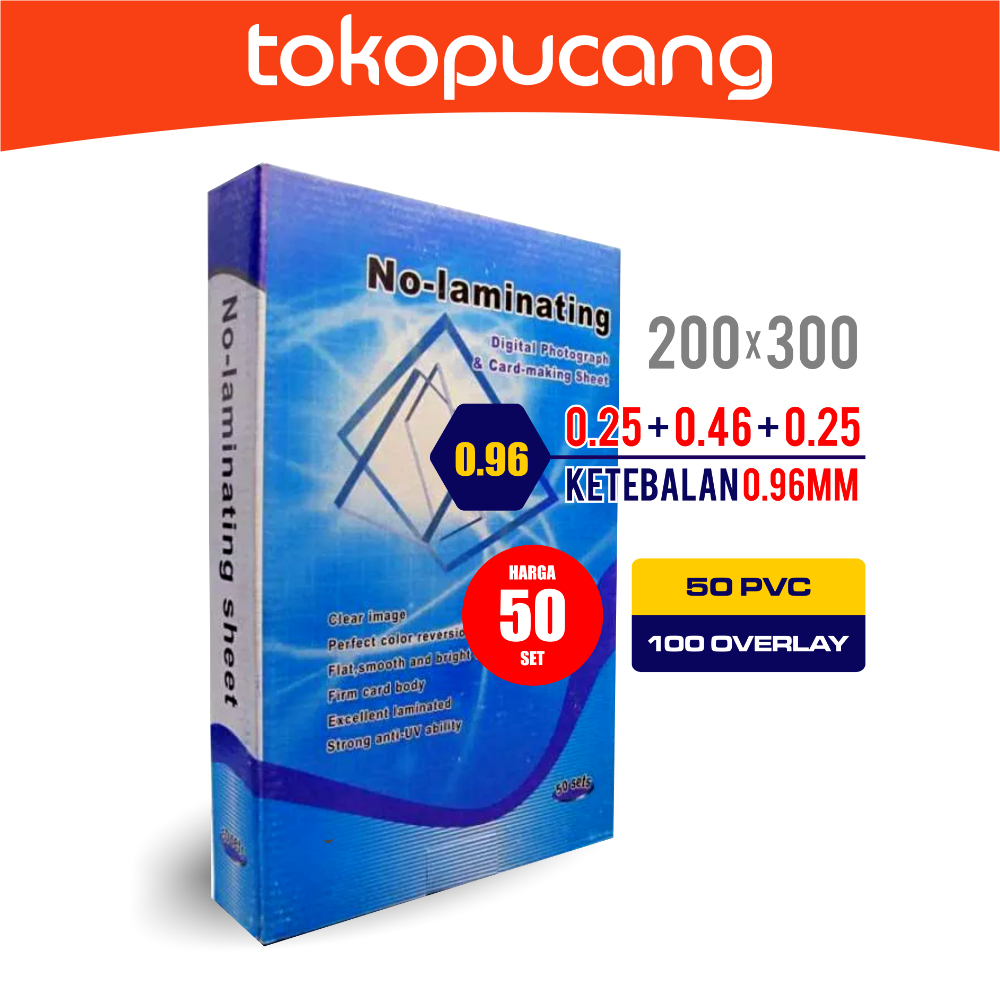 

PVC sheet ID CARD 0.96 isi 50 set kertas bahan ID card no laminating No-laminating