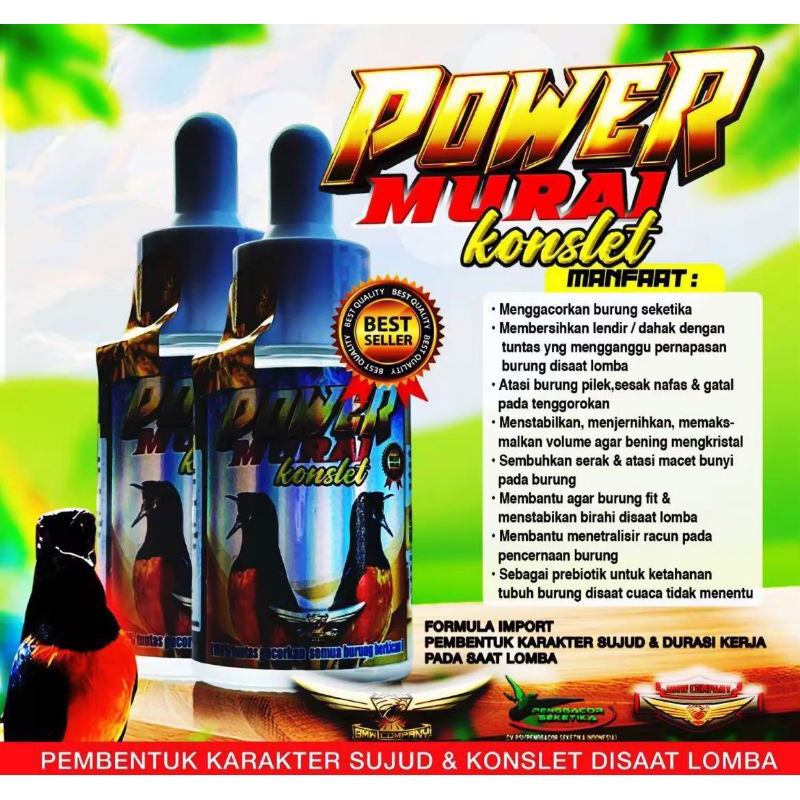 Power Murai Konslet 30 ml Vitamin Burung Murai Biar Gacor Fighter Trotolan Doping Penggacor Burung M