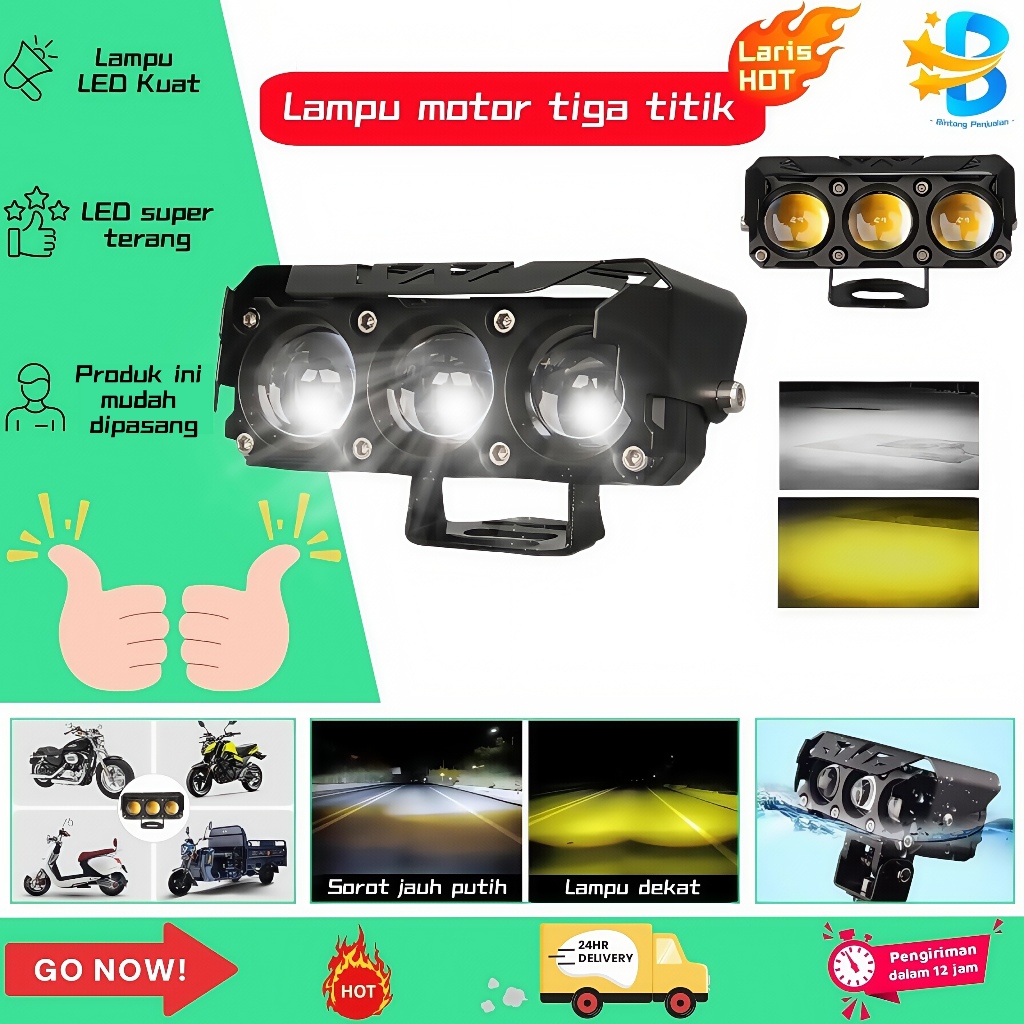 Lampu sorot lensa intensitas tinggi /Lampu modifikasi eksternal /Lampu mini kuning & putih /Lampu ek