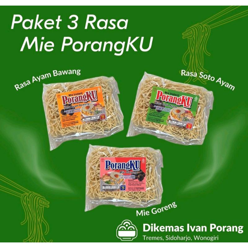 

3 Paket Mie Porang Gluten Free | Mie Instan Sehat Tanpa MSG dan Pengawet | Mie PorangKU