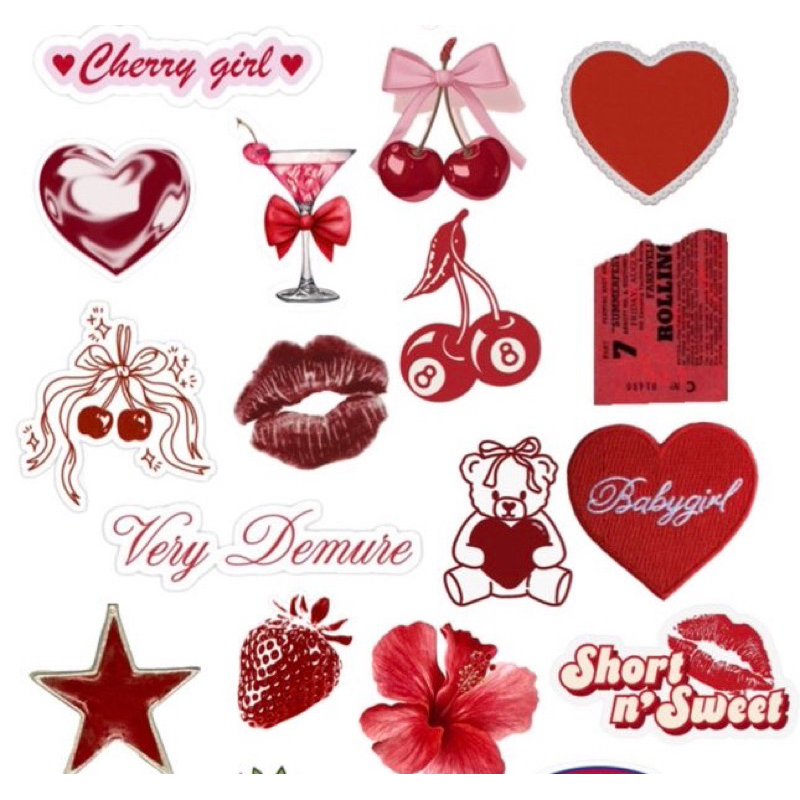 

50 PCS Stiker Maroon Aesthetic free 7 random stiker laptop anti luntur