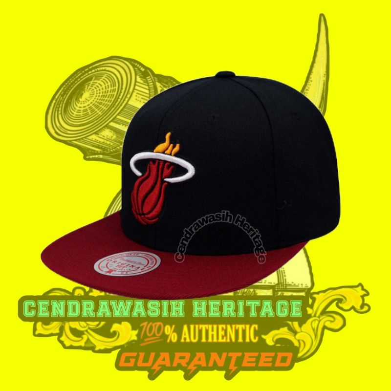 Mitchell And Ness Nba Miami Heat Team Two Tone Snapback 100% Authentic