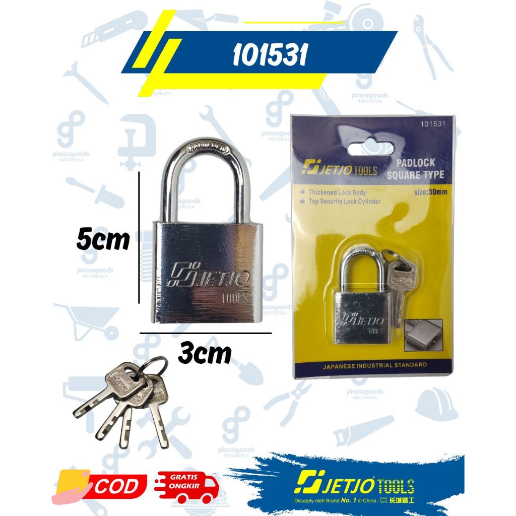 Gembok Leher Pendek Jetjo Tools Gembok Pendek Jetjo Tools 30-70mm Gembok Kecil Gembok Besar