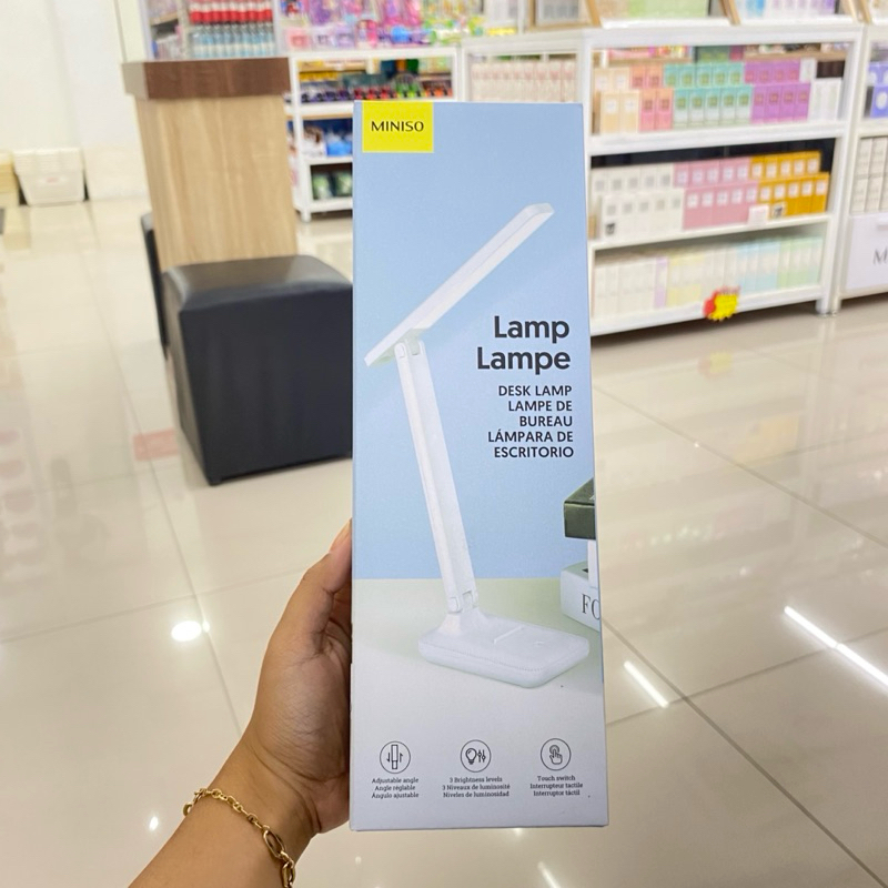 Miniso Classic Foldable Rechargeable Desk Lamp White / lampu malam lampu belajar