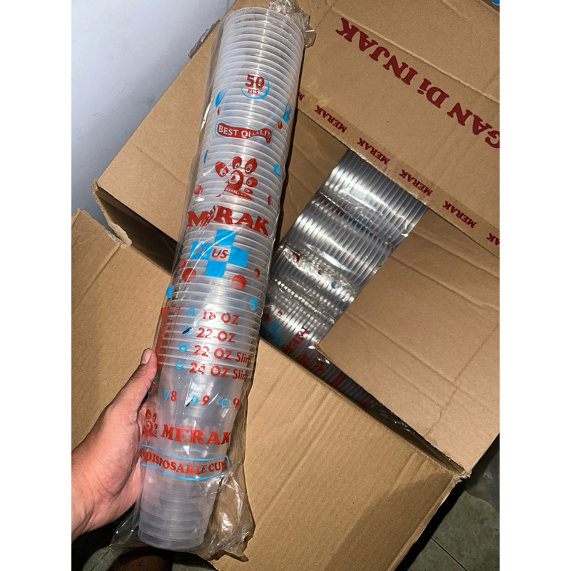 CUP GELAS 22 oz 9gr | MERAK 22oz | Cup jumbo Es teh