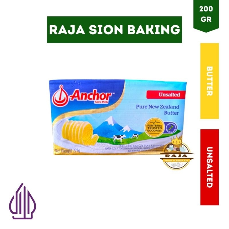 

Anchor Unsalted Butter 200gr / Mentega Tawar / Mentega MPASI BAYI