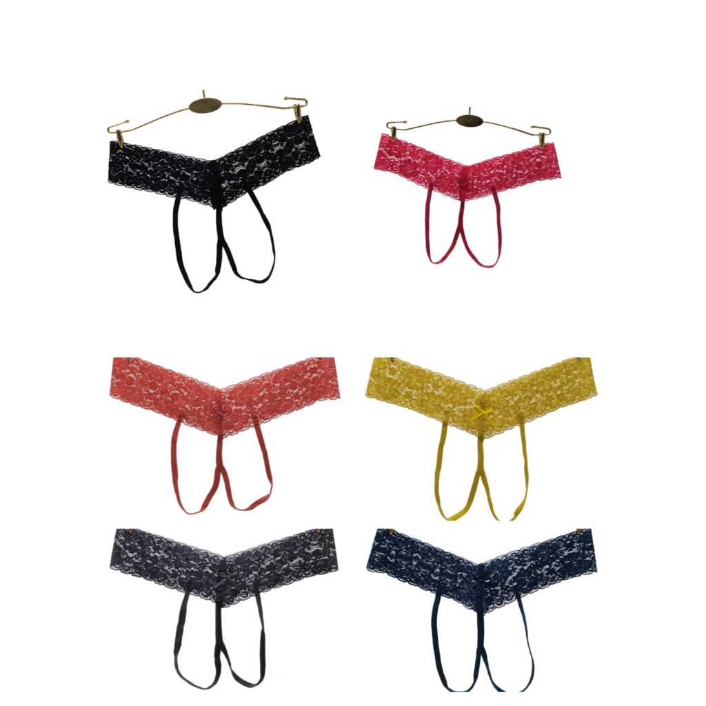 G string wanita 87499 NS2 - G string lace atau renda halus open V