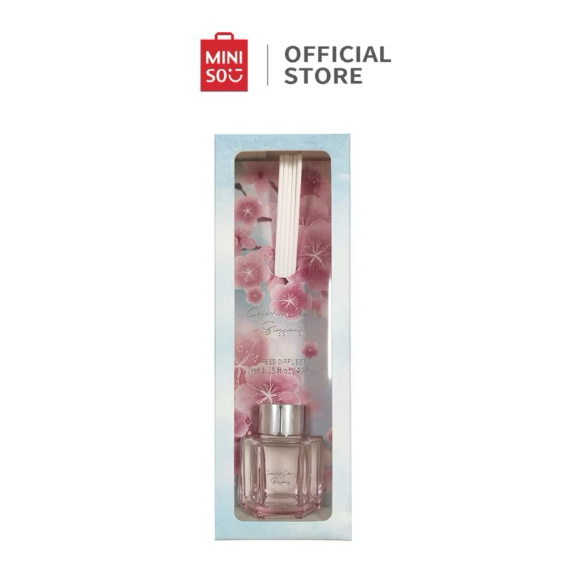 Miniso Flower Joy Series Reed Diffuser Jasmine Pengharum Ruangan Pear Parfum Ruangan Diffuser Miniso