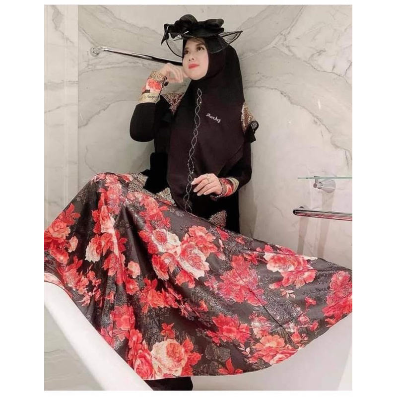 GAMIS SET KERUDUNG AMBERLR FATIMA BY AURAKAY /GAUN MEWAH PREMIUM