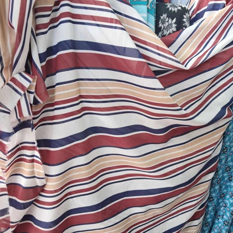 kain sifon ceruti - kain sifon ceruti premium motif garis - sifon ceruti salur harga 0.5m