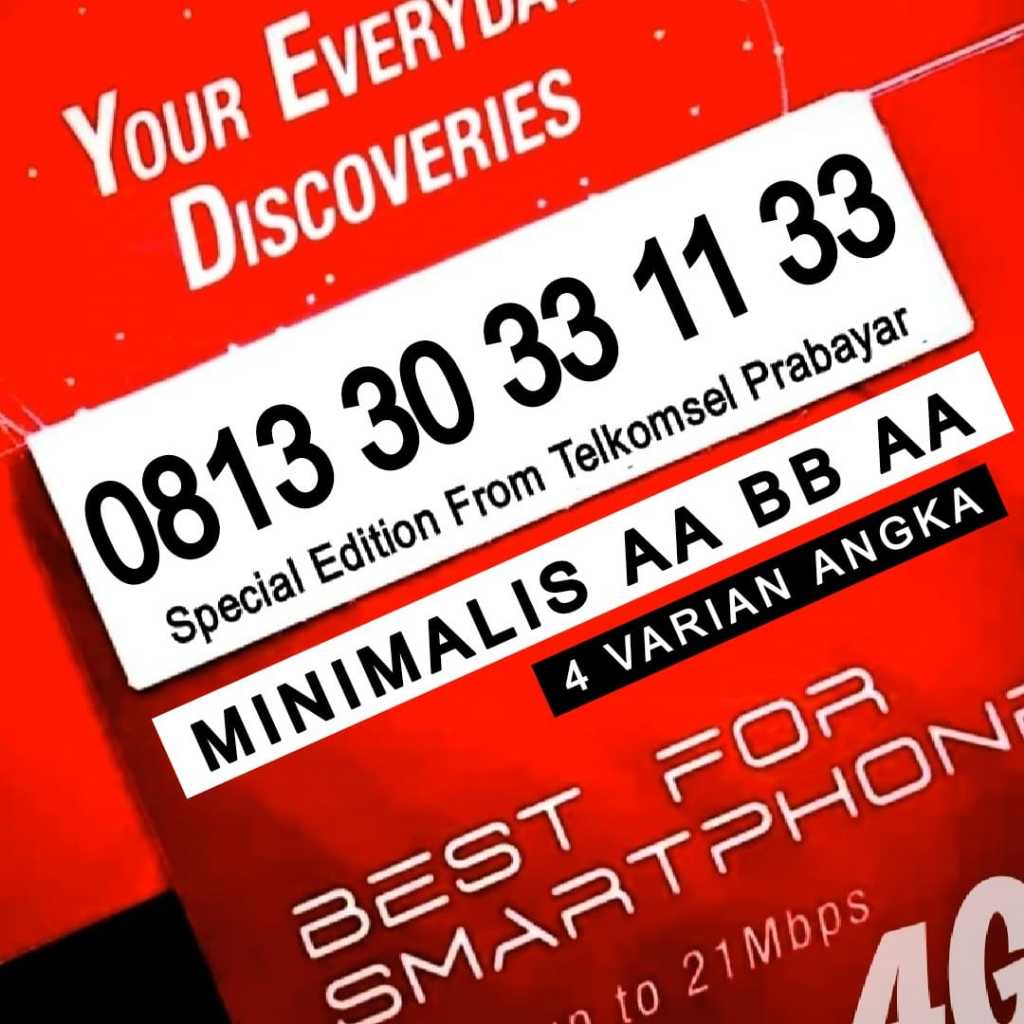 Kartu Perdana Nomor Cantik Telkomsel Prabayar Simpati Super DOBEL ABCD ABCD -  CERMIN AA BB CC DD EE